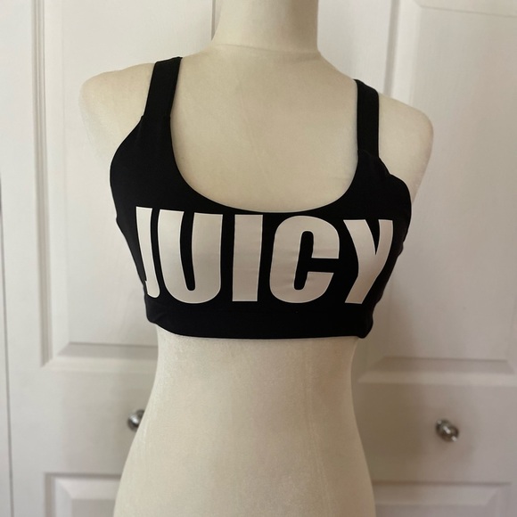 Juicy Couture Logo Cross Back Sports Bra. Black. size XS - Picture 9 of 10